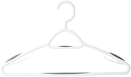 Set of 5 Deluxe Non Slip Hangers by Neatfreak! - Space Saving Hangers for Clothes, Pants, Jackets and Shirt 5 Pack,White/Grey - Image 2