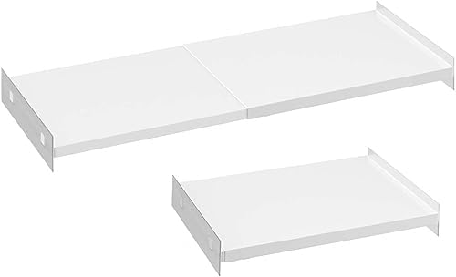 Expandable Closet Shelves, Adjustable Metal Closet Organizers and Storage Shelves for Wardrobe, Kitchen Pantry, Shoe Rack, (2 Pack,W11.81 x L: 17 "to 31") by SlimmKISS