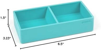 Poppin Stackable Letter and Accessory Trays for Office Organization - Modular Lacquer Desk Trays, Color-Coordinated Office Supplies for Desk, Paper Trays (Aqua, This & that Tray) - Image 4