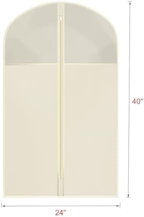 Univivi Garment Bag Suit Bag for Closet Storage, Beige, 40 Inch, Set of 6 - Image 3