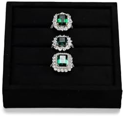 Black Velvet 3-Slot Small Ring Jewelry Display Organizer Tray - Image 6