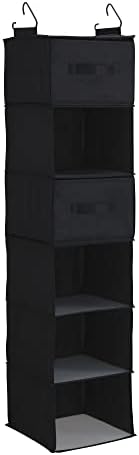 Household Essentials Black 6 Shelf Hanging Closet Organizer Shelf - Image 7