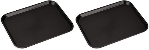 Carlisle FoodService Products Cafe Plastic Fast Food Tray, 14" x 18", Black (Pack of 2) by CarlisleFoodServiceProducts