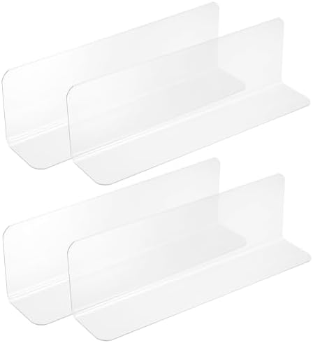 uxcell 4pcs Clear Shelf Dividers, 8"x2.4" Plastic L-Shaped Shelf Separator, Transparent Organizer Divider for Supermarket Store Commodity Classification by uxcell