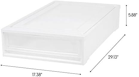 IRIS USA 4-Pack, 27 Qt. Under Bed Storage Bin with Sliding Drawers, White - Image 3