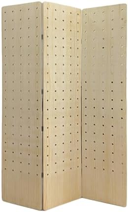 4 Panels Folding Pegboard Room Divider - Versatile Partition Screen for Privacy and Display(Style 1 180x40cm-3 Panel) by Unknown