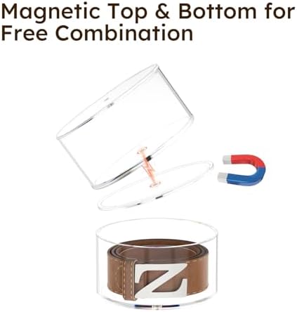FEMELI Acrylic Belt Storage Organizers For Closet 5-Layer Clear Belt Holder - Image 4