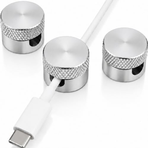 3PCS Premium Cord Holder for Nightstand, Computer Cord Organizer for Desk, Appliance Cord Organizers, Stick-On Cable Clip for Charger, Laptop, USB, Headphones, Wire Management Set, Silver by GCDSHome