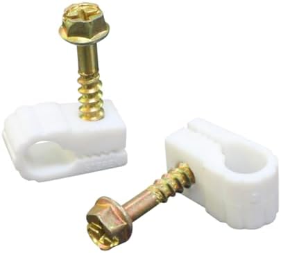 STEREN Coaxial Cable Clips - Cable Holder - Wire Clips - Siding Clips for Hanging - Cord Holder for Desk - Cable Clamps (White, 100 Count - Single Screw) - Image 6