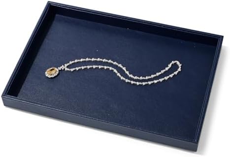 Flat PU Leather Jewelry Display Tray for Dresser & Retail Blue - Image 2