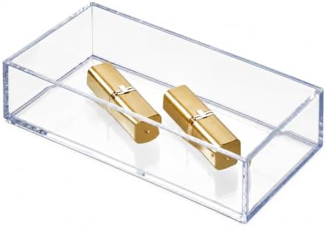 iDesign Clarity Collection Vanity Tray Organizer, 4" x 8" x 2", Clear by iDesign