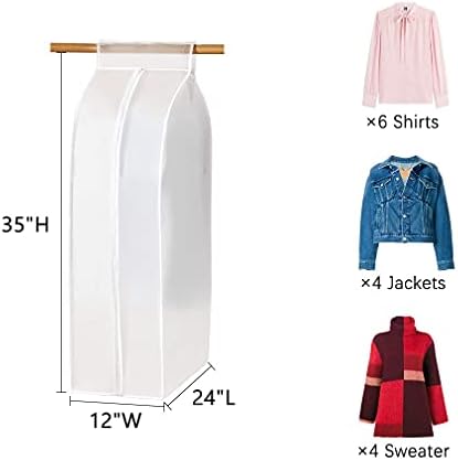 XIAKE Garment Bags M/oth-proof Dust Cover Coat Hanging Clothes Storage Bag Premium Thickened Clothing Organizer Moisture-proof Dust-proof Clothes Cover - Image 2
