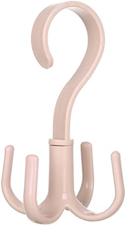 360° Rotating Plastic Bag Hanger, Save Space Multipurpose Closet Handbag Hook Organizer Holder with Wardrobe Scarf Belt Tie Scarf Hanging Rack for Bedroom Bathroom Corridor (Beige) by Ejoyous
