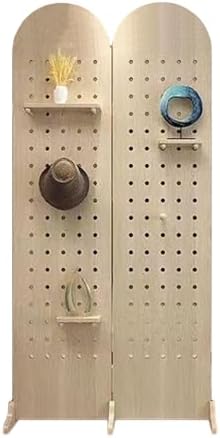 Folding Pegboard Partition Screen,Room Divider Wall with Base,2/3/4/5 Panel Pegboard Room Divider Panel,for Bedroom Bazaar Jewelry Store(Style 1,180x40cm-2 Panel) by ZFUCMAYL