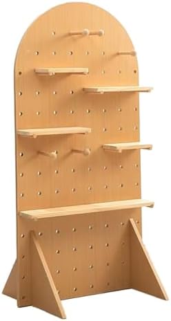 1pc Freestanding Pegboard Room Divider - Adjustable Privacy Screen for Home, Office, and Trade Shows(Wood Color,160x80cm) by Unknown