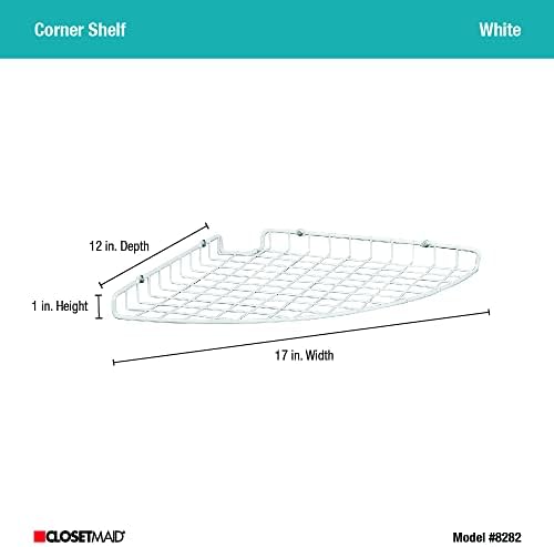 ClosetMaid Corner Shelf Organizer, Wall Mount Hanging Corner Shelves, Durable Steel, White, 8282 - Image 3