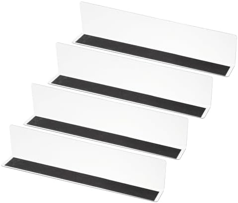 PATIKIL 4 Pack Shelf Dividers for Closet Organization, 11.1x1.2x2.4 Acrylic Magnetic Closets Separator Kitchen Cabinet Shelves Under Bed Blocker for Bedroom Kitchen Office, Clear by PATIKIL