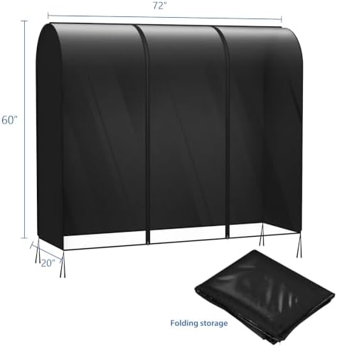 Zilink Extra Large Garment Rack Cover Clothes Rack Cover 72 in - Image 4