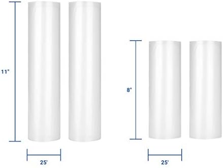 INKBIRD 4 Rolls Vacuum Sealer Bags, 11" x 25' 2 Rolls & 8" x 25' 2 Rolls Vacuum Sealer Rolls for Food Saver, Sous Vide Bags Food Storage Freezer Sealer Bag for Cooking with BPA Free - Image 6