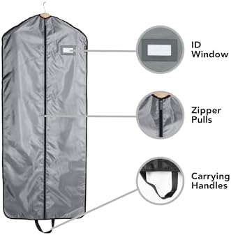 Covermates Garment Bag Set for Closet Storage and Travel, 24"W x 54"L, Grey - Image 5