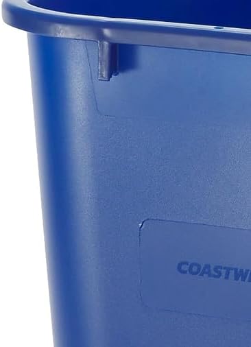 COASTWIDE Professional Plastic Indoor Recycling Wastebasket Without Lid, Blue,Plastic, 7 Gallon (CW56432)