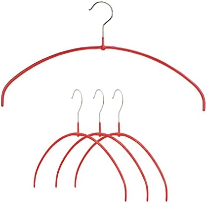 Mawa by Reston Lloyd, Euro Ultra-Thin Series, Non-Slip Space Saving Clothes Hanger, Style 40/PT for T-Shirts, Blouse, & Sun Dresses, Set of 4, Red by Mawa