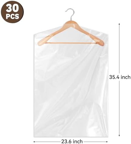 Ohuimrt Plastic Garment Bag, 35.5 Inch, 30 PCS - Image 2