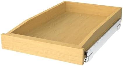 Wooden Pull out Cabinet Organizer 17" W x 21" D x 3.35" H, Heavy Duty Slide Out Drawers Pull-Out Home Organizers for Kitchen Cabinets by Pulloutor
