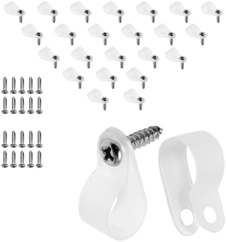 1/2 Inch R-Type Cable Clamps, 120pcs Nylon Wire Cable Clips by suiwotin