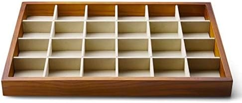 Oirlv Solid Wood Jewelry Tray,Jewelry Drawer Organizer,24 Grid(Cream) - Image 2