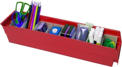 Akro-Mils 30128 Heavy Duty Plastic Shelf Bins, 18"x 4"x 4", Red, 12-Pack - Image 6