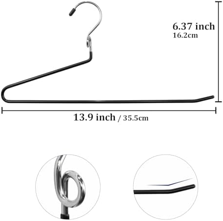 Pants Hangers Space Saving - 20 Pack Non Slip Metal Hangers for Closet Multiple Layers,Open Ended Pants Hangers for Jeans Trouser Slacks (20, Black) - Image 2