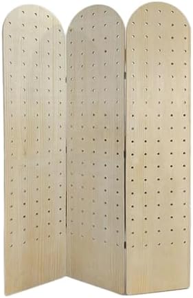 4 Panels Folding Pegboard Room Divider - Versatile Partition Screen for Privacy and Display(Style 2 180x40cm-3 Panel) by Unknown
