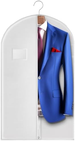 Hleelomi 1 Pack 40-in Garment Bag for Hanging Clothes Suit Bag White by Hleelomi