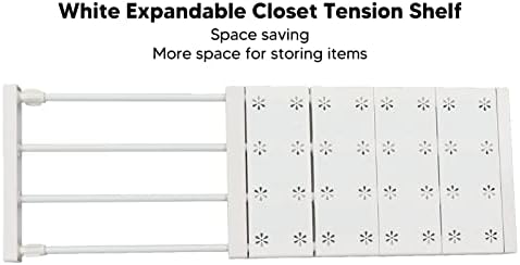 EVGATSAUTO Adjustable Telescopic Wardrobe Storage Partition Board Closet Organizer Shelf Divider Rod for Cabinet Bathroom Kitchen Bookcase ABS Material (Length 48‑80cm / 18.9‑31.5in) - Image 2