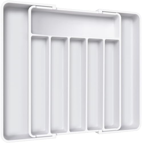 Aujen Silverware Drawer Organizer, Adjustable Utensil Cutlery Tray by AUJEN