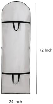 72" Wedding Dress Garment Bags Foldable Dress Bag for Long Gowns Traveling Protector Cover for Hanging Clothes with Zipper (White) - Image 6