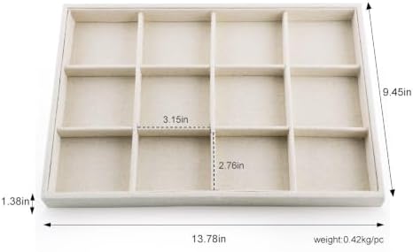 Oirlv Stackable Jewelry Tray,Linen Jewelry Organizer for Drawer - Image 4