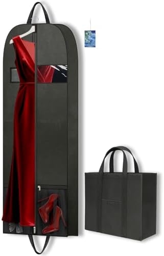 Long Garment Bag 60'' for Womens Dress Long Gowns Hanging Clothes by QYD
