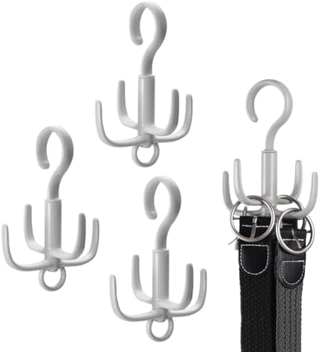 4Pcs Belt Hanger, Tie Hanger, Belt Organizer for Closet (Gray) by Unknown