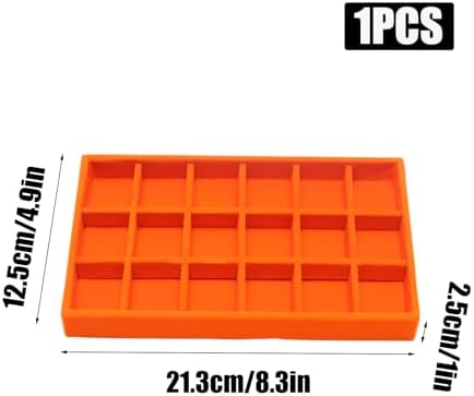 Velvet Jewelry Trays for Drawers, Orange 18 Grids - Image 2