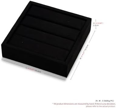Black Velvet 3-Slot Small Ring Jewelry Display Organizer Tray - Image 4