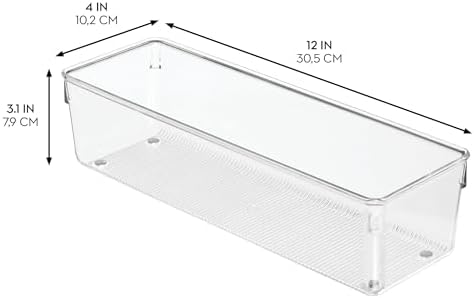 iDesign Plastic Drawer Organizer Bins, Set of 6, Clear - Image 3