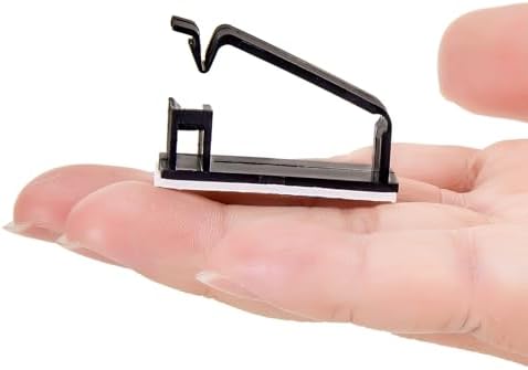50Pcs Self Adhesive Cable Management Clips,Cable Organizers Wire Clips Cord Holder for PC Laptop Ethernet Cable Desktop Home Office(1.52’’ x 0.59’’ x 0.57’’, Black) - Image 3