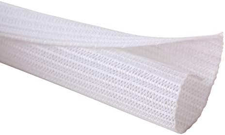 Alex Tech 25ft - 1/4 inch Cord Protector Wire Loom Tubing Cable Sleeve Split Sleeving for USB Cable Power Cord Audio Video Cable - Protect Cat from Chewing Cords - White by AlexTech