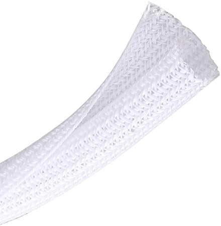 Cable Management Sleeve, Split Design, 25FT - 1.25 Inch, White by CrocSee