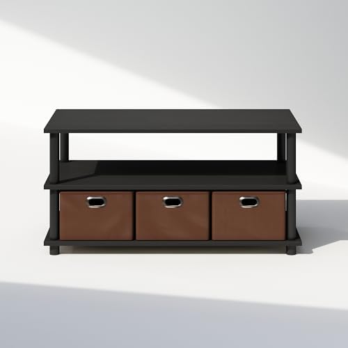 Furinno Turn-N-Tube Shoe Rack, 3-Tier Compact Shoe Organizer, Toolless Shoe Storage with Bin Drawers and Open Shelves, 15.5 x 31.2 x 15.4, for Closet Entryway, Office, Garage, Black Oak - Image 5
