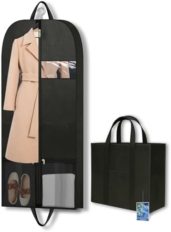 Suit Garment Bag for Men, 54-Inch Travel Cover with Rear Zip Storage by CYD