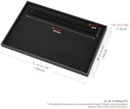 Oirlv Black Velvet Jewelry Display Tray 13.78"x9.45" - Image 2