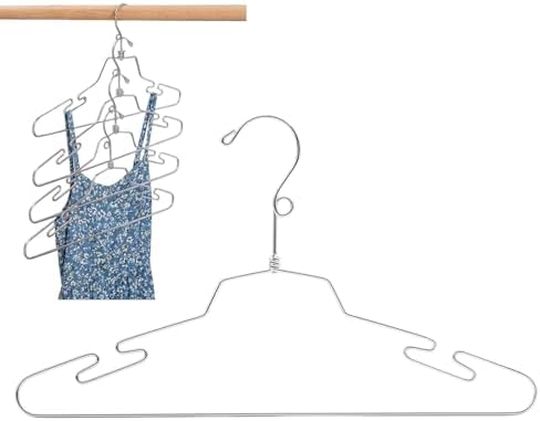 Space Saving Hangers for Closet, 20 Pack Stackable Metal Hangers, Vertical Closet Organizer for Small Dorm, Apartment, Multi-Layer Lingerie Hanger for Tank Tops, Bras and Outfits by Otoolling